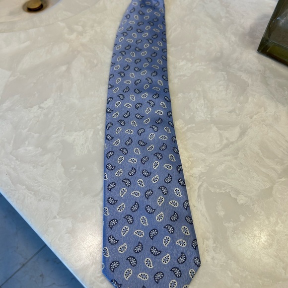SOLD - Brioni Blue Micro Paisley Men's Tie, Silk, Made in Italy - Picture 4 of 9